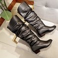 thumbnail image 2 of Knee High Boots Women Chunky Heel Pointed Toe Wide Calf, 2 of 8