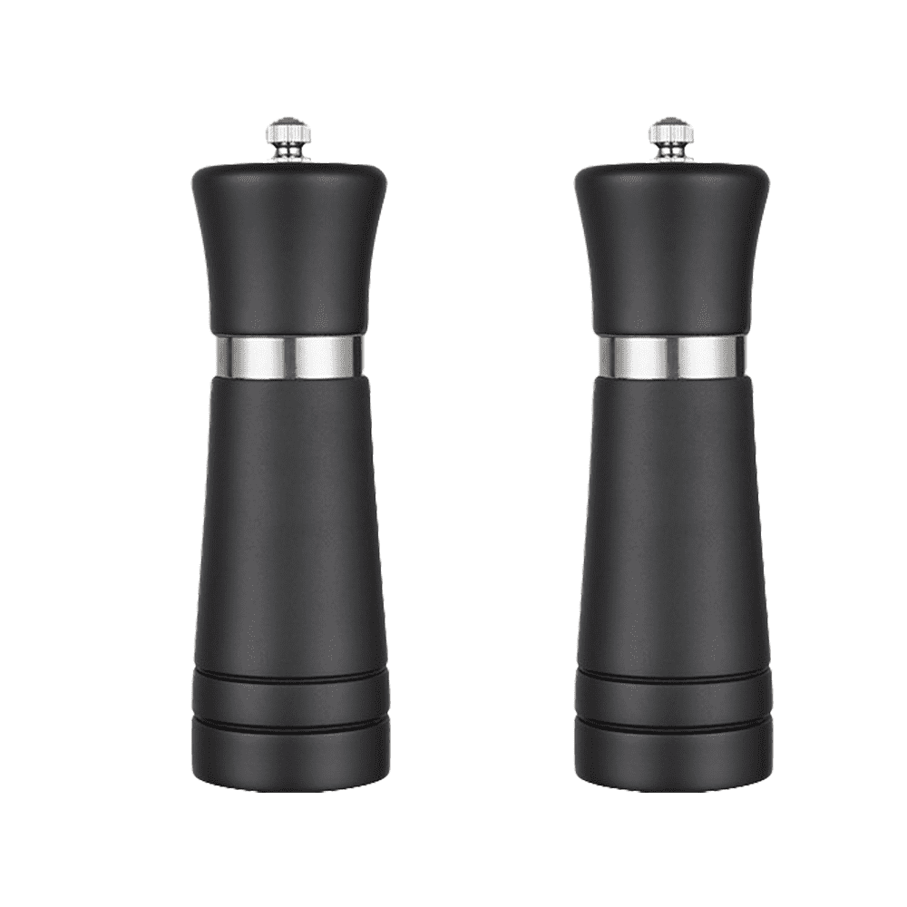 Salt and Pepper Grinders Refillable Set with Ceramic Mechanism, Solid