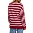 thumbnail image 7 of JIUKE Long Sleeve Shirts for Women Striped Crewneck Tee Tops Casual Loose Fitted Basic Blouses Size XL, 7 of 7