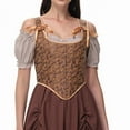 thumbnail image 4 of BLTIBY Women Bustier Corset Court Vintage Lace Up Body Shaper Adjustable Sleeveless Vests Renaissance Medieval Waist Cincher Coffee XXL, 4 of 9