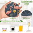 thumbnail image 2 of Yayeee 6 PCS Drink Coasters with Holder Set Woven Absorbent Round Tabletop Hot Pad, Floral Flamingo, 2 of 7