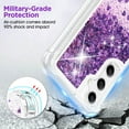 thumbnail image 4 of for Samsung Galaxy A14 Case, Shockproof Clear TPU Liquid Glitter Case for Galaxy A14 Case with 2 Screen Protectors, Bling Purple Glitters Case for Samsung A14 Case for Women, 4 of 7