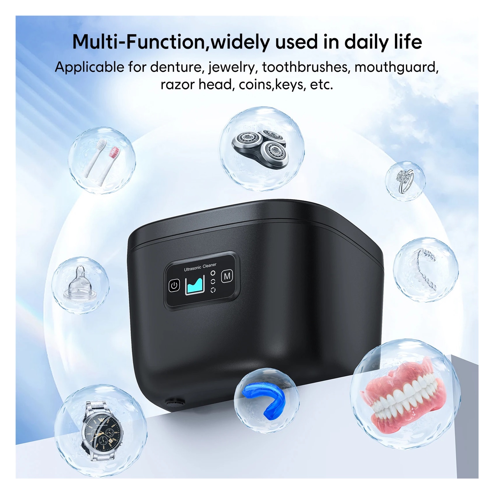 Ultrasonic Cleaning Machine Multi-function 42000h High Frequency Denture Cleaning Watch Jewelry Glasses Automatic Cleaner