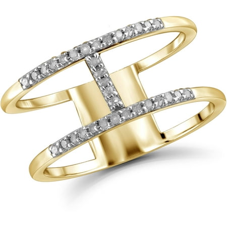 JewelersClub White Diamond Accent 14kt Gold Over Silver H Ring