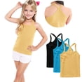 thumbnail image 2 of GERsome 3 Pack Girls Tank Tops Toddler Kids Cotton Undershirts Sleeveless Summer T Shirts Soft Round Neck Tank Tops, Sizes 4-5 Years, 2 of 9