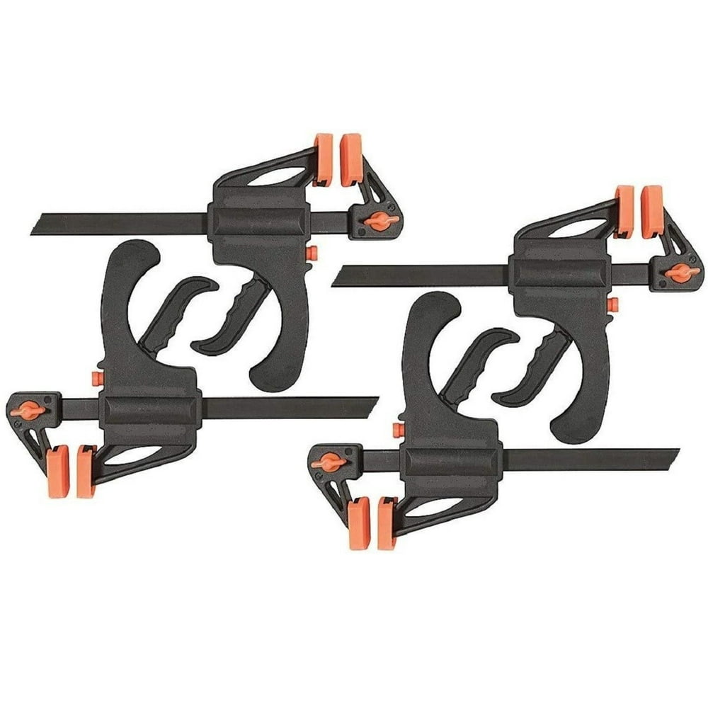 Set of 4 24" Ratcheting Bar Clamp, 2.5" Throat Depth, NYLON Handle w/ Trigger