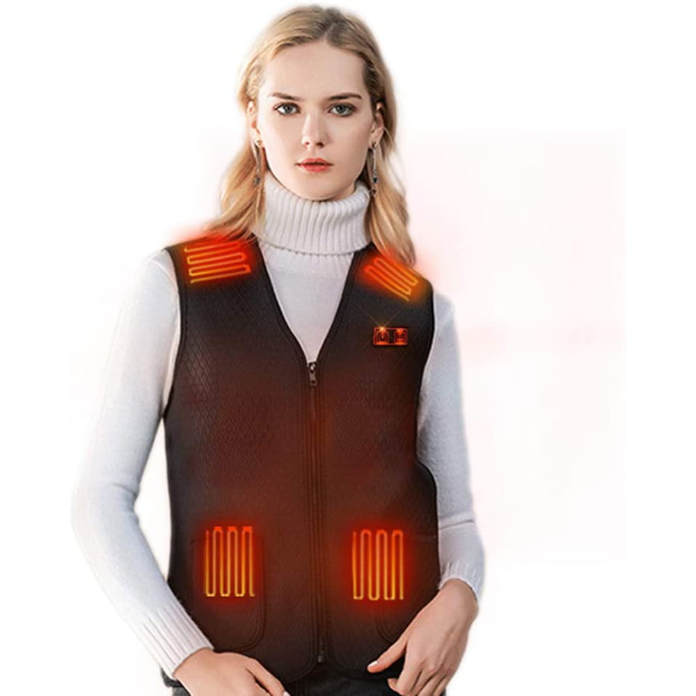 Heated Gilet Heated Vests USB Electric Heated Body Warmer Heated Vest Heating Vest with 3 Temperature Settings Heated Clothes Lightweight Design Heated Gilet Unisex Warming Heated Vest Washable