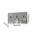 thumbnail image 5 of Rustic Wooden Wall Mounted Coat Rack, Cute House Pattern Sturdy 3 Hooks No Drill Smooth Hook Edges, Entryway Organizer Holders Rack Decor for Key Home Porch Store Apartment Dorm Office Daily Hosting, 5 of 6