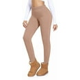 thumbnail image 3 of YanHoo Women Winter Warm Leggings Fleece Fall Winter Stretchy Soft Thermal Velvet Yoga Workout Pants High Waist Tights Rose Gold,L, 3 of 7