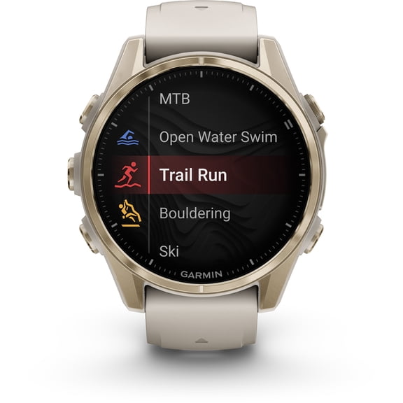 Garmin, monitor deportivo, fenix 8, 43mm, AMOLED, Sapphire soft Gold