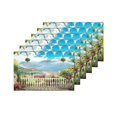 thumbnail image 4 of MKHERT Lovely Balcony Views of Mountains Sea and Flowers Placemats Table Mats for Dining Room Kitchen Table Decoration 12x18 inch,Set of 6, 4 of 4