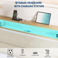 thumbnail image 4 of EastVita Full Size Upholstered Bed with Storage Headboard- LED Boucle Platform Bed with Charging Station- No Box Spring Needed- Easy Assembly- Beige - Space-Saving Design, 4 of 8