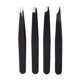 thumbnail image 1 of Pinzas para cejas de acero inoxidable, herramienta de maquillaje con Clip para dar forma a las cejas con punta inclinada (negro), 1 of 8
