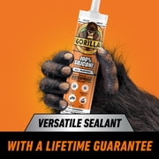 Gorilla Waterproof Caulk & Seal Silicone Sealant, 10oz Cartridge - White Caulking Sealant for Kitchen, Window, Bath, Marine, Door and More