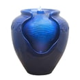 thumbnail image 1 of Teamson Home Outdoor Glazed Pot Floor Fountain with LED Lights, Blue, 1 of 5