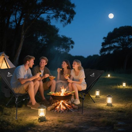 US Portable Camping Chair with ReleaseLock, Stable Lightweight Camp Ultralight Folding Compact 330lbs, Backpacking Foldable Chairs for Outside, Beach, Picnic, Hiking, Festival & Travel -Black