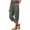 Gray, variant on Women's Fall Straight Leg 7/8th TrousersFaux Cotton Linen High Waist ed Stretch Waist Side Pockets Casual Wear