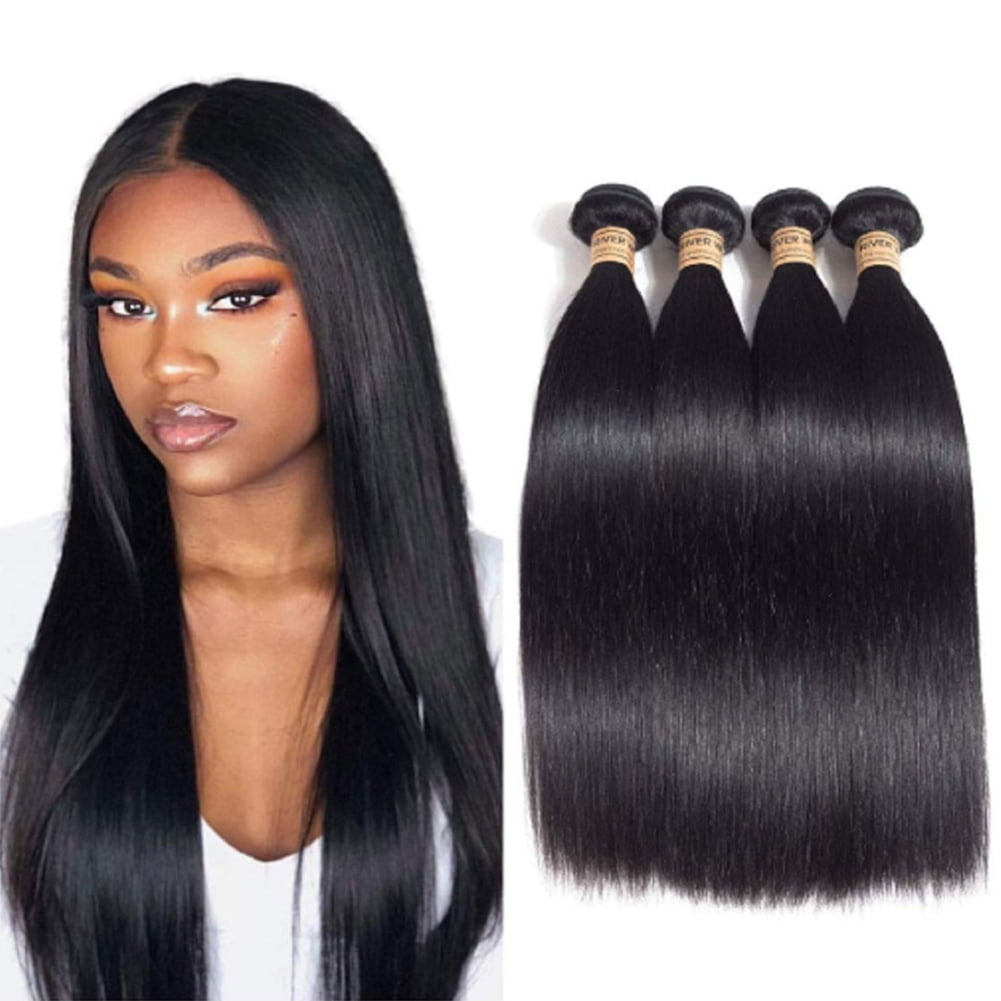 Neinkie Brazilian Human Hair Bundles Straight Hair Bundles Virgin Long Straight Hair Bundles 100 Unprocessed Remy Hair Bundles Natural Color Other