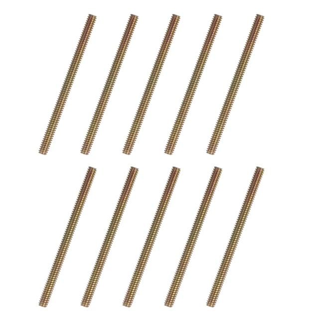 Uxcell 60pcs Fully Threaded Rods 1/4 x 3-1/2 Inch for Mounting Assembly Fastening, Colorful Zinc