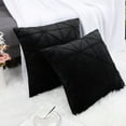thumbnail image 2 of PiccoCasa 2 Pcs Velvet Throw Pillow Cover Cushion Cases Black 18"x18", 2 of 6