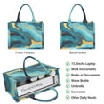 thumbnail image 2 of Large Capacity Tote Bag,Blue and Gold Marble Wave Art Pattern Handbag Fashion Luxury Tote Bag,15.7"x13"x 5.1" Inches,Laptop Compatible, 2 of 6