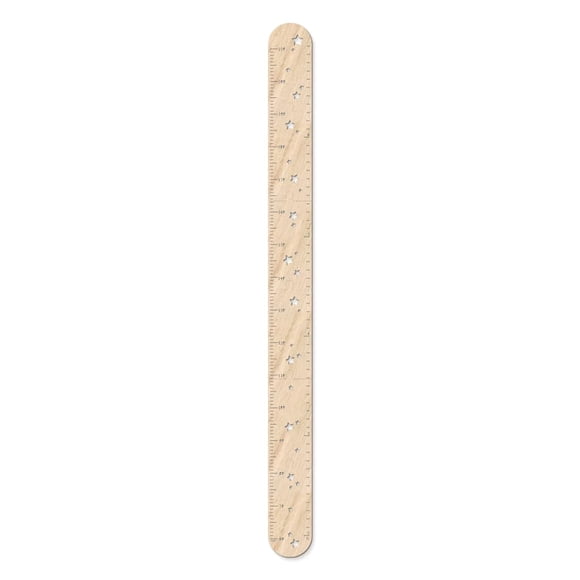 Calcomanía Xorinija con forma de estrella de madera con gráfico de alturas, 5,5 x 160 cm