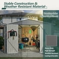 thumbnail image 6 of Aukfa 10 x 10FT Outdoor Storage Shed, Metal Shed Storage, Roof Slope Utility Tool Shed with Door and Padlock for Backyards, Patio Lawns and Outdoor, Gray, 6 of 8