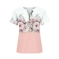 thumbnail image 4 of Kayannuo Womens Blouses Short Sleeve T Shirts for Women Valentine's Day Fashion Womens Casual Printed V Neck Short Sleeve Buttons Tops Loose Blouses, 4 of 5