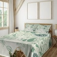 thumbnail image 2 of Ambesonne Paisley Fitted & Top Sheet Set with Shams, Floral Vintage Patterns, Laurel Green, 2 of 5