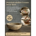 thumbnail image 2 of Serene Spaces Living 7 Inch Shallow Rustic Stone-Textured Ceramic Decorative Bowl, 2 of 6
