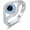 6, variant on 925 Sterling Silver Evil Eye Ring for Women 5A Cubic Zirconia Blue Round Evil Eye Protection Ring (3.5-12)