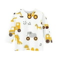 thumbnail image 3 of Jinhomg Boys Girls Graphic Shirts Toddler Kids Comfy 3/4 Sleeve Crew Neck Tunics Funny Cute Cartoon Graphic Spring Summer Tops Birthday Party Wear Multicolor 150, 3 of 4
