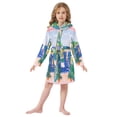 thumbnail image 6 of FORMRS Niños Bathrobe Unisex Hooded Robe Soft Plush Pajamas Sleepwear, Size 2-3T, Green Seaside, 6 of 7