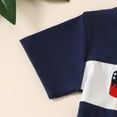 thumbnail image 5 of TOWED22 4th of July Toddler Boy Outfit 2Pcs Set American Flag Print T-Shirt and Patriotic Plaid Shorts 3M-7T(Black,3-6 M), 5 of 7