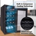 thumbnail image 5 of NutriChef Digital Electric 18 Bottle Thermoelectric Wine Chiller Cooler, Black, 5 of 8