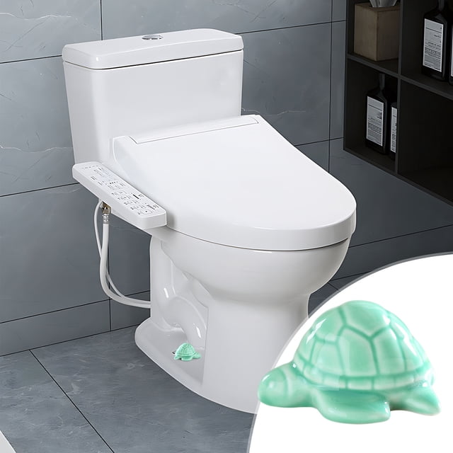 Fiudx Tapas de Inodoro de Cerámica, Diseño Decorativo de Rana, Fácil Instalación, Duraderas y Fáciles de Limpiar, Ideal para Mejorar El Baño, Idea de Regalo Única, Juego de 2 Adornos, Compatible con