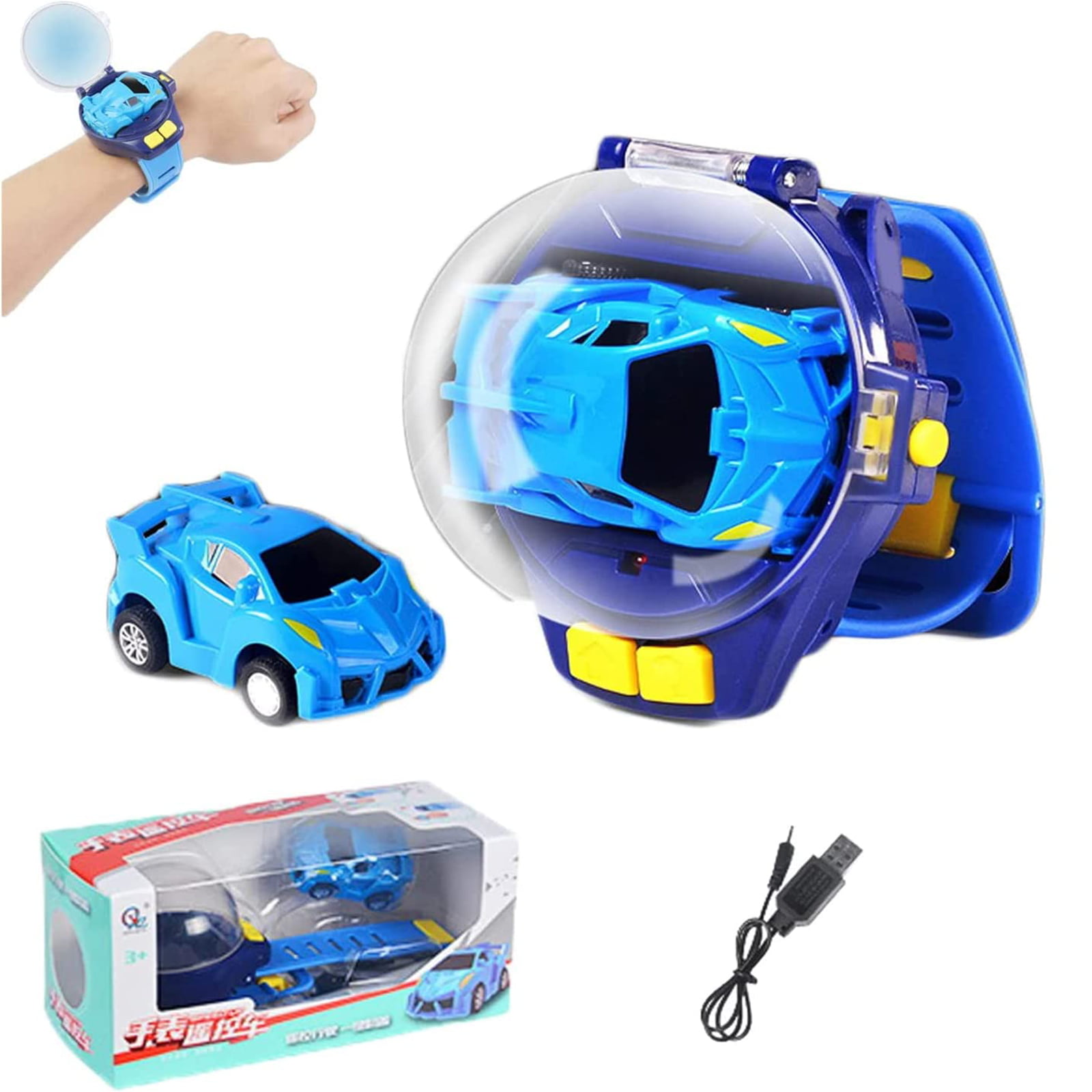 Mini Remote Control Car Watch Toys,Tiktok Watch Car Toys,Racing Car Watch  with USB Charging Cartoon RC Small Car Gift for Boys and Girls 