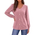 thumbnail image 2 of Fantaslook Tops for Women V Neck Long Sleeve Blouses Eyelet Casual Fall Shirts Trendy, 2 of 9
