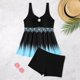thumbnail image 2 of Gibobby Conjunto de bikini para mujer Nuevo Traje de baño Estilo Falda dividida ahuecado estampado Casual traje de baño de tamaño(Azul,CH), 2 of 5