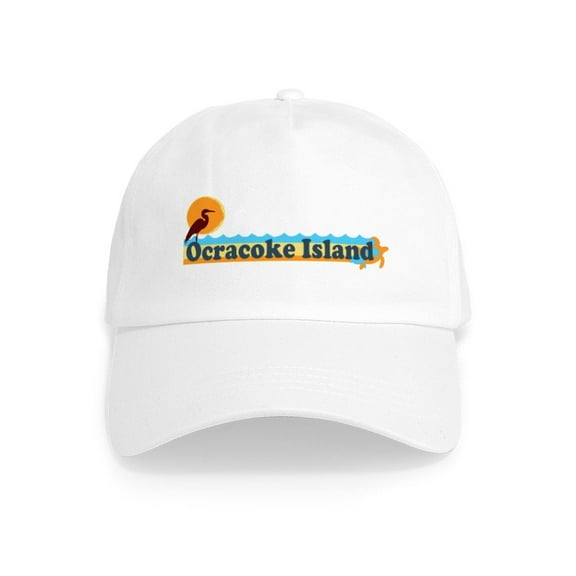CafePress - Ocracoke Island Beach Design Cap - Adjustable 100% Brushed Unisex Casual Cotton Baseball Cap, Beige, 1