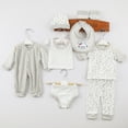 thumbnail image 2 of Caqnni 8PCS Preemie Baby Baby Girl Boy Cotton Romper Hat Outfits Clothes Sets Size 0-3 Months 8PCS Girl Boy Gifts Set Bodysuits Set, 2 of 8