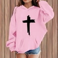 thumbnail image 3 of WRTFVZA Girls Hoodies Size 14-16, Christian Jesus Prints Hooded Sweatshirts Fall Winter Clothes (Big & Tall, Pink, 10-11 Years), 3 of 4