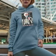 thumbnail image 2 of Retro If I Had Feelings They'd Be for You with Skeleton, Valentine's Day Gift, Light Blue Hooded Sweatshirt or Hoodie, XL, 2 of 5