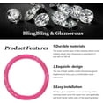 thumbnail image 3 of Bling Steering Wheel Cover, Crystal Diamond Steering Wheel Protector for Women Girls, 14-15 Inch Sparkling Rhinestone Decor Accessories, Universal Fit for Most Cars, SUVs, Vans (Pink+Pink), 3 of 12