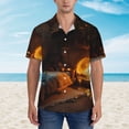 thumbnail image 2 of Fuzoiu Cozy Tree Hole Cabin Print Hawaiian Shirt for Men, Summer Beach Casual Short Sleeve Button Down Shirts, Men’s Beach Summer Shirts with Pocket,Small, 2 of 7