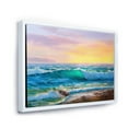 thumbnail image 3 of Designart 'Blue Waves Breaking At The Beach Landscape IV' Nautical & Coastal Framed Canvas Wall Art Print, 3 of 5