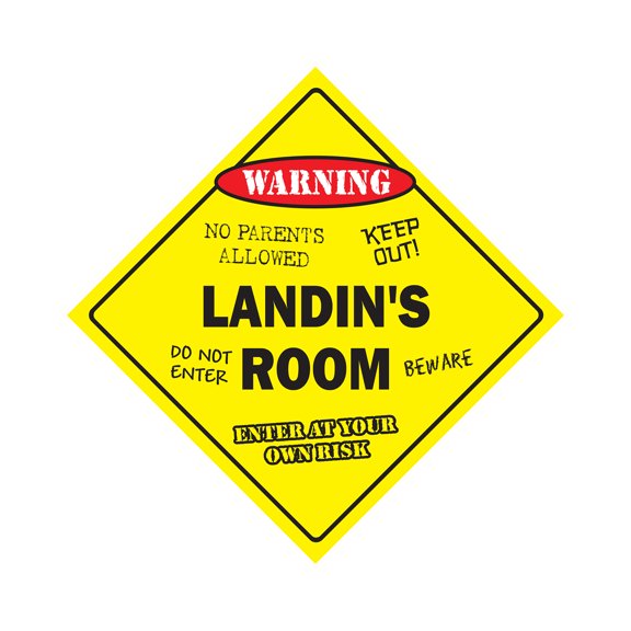 SignMission X-Landins Room 12 x 12 in. Crossing Zone Xing Room Sign - Landins