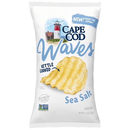 - (3 Pack) Cape Cod Potato Chips, Kettle Cooked Wavy Cut Sea Salt, 7.5 Oz