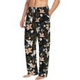 thumbnail image 2 of Uemuo Lilies Flowers Pattern Men's Wide Leg Palazzo Lounge Pants with Pockets Light Weight Loose Comfy Casual Pajama Pants-XX-Large, 2 of 9