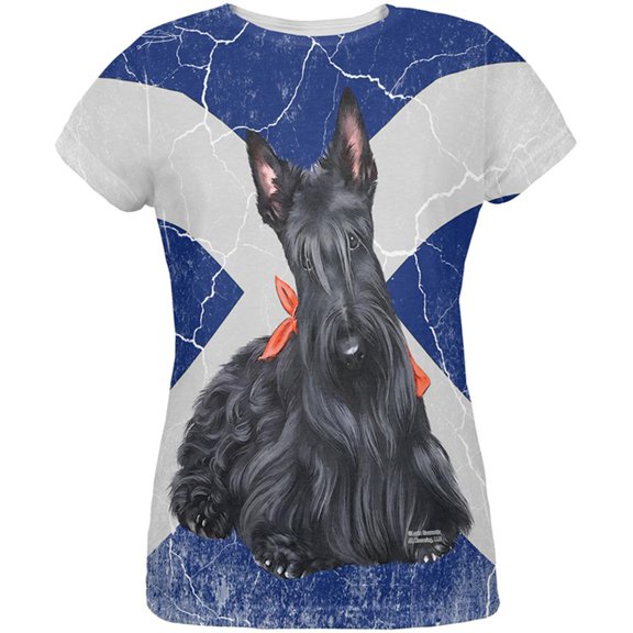 Scottish Terrier Live Forever All Over Womens T Shirt Multi X-LG